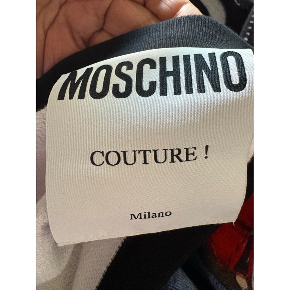 NWT Moschino Graphic Sweatshirt Runway Print Cropped -Small ($515) - Picture 3 of 6